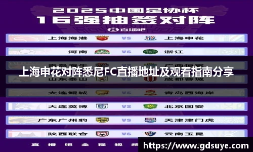 上海申花对阵悉尼FC直播地址及观看指南分享